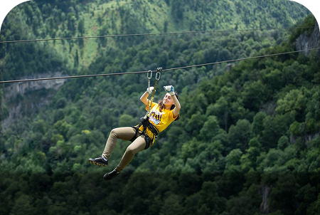 zipline over the forest